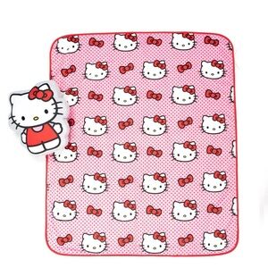 Hello Kitty Pillow and Throw Blanket Set of 2pc “40x50” in. New with Tangs
